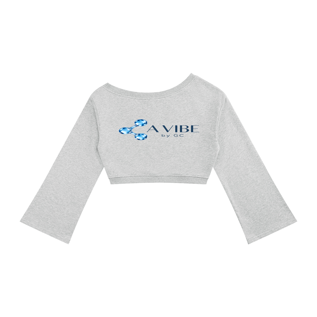 A Vibe™ Off-Shoulder Sweatshirt — Flower Gray