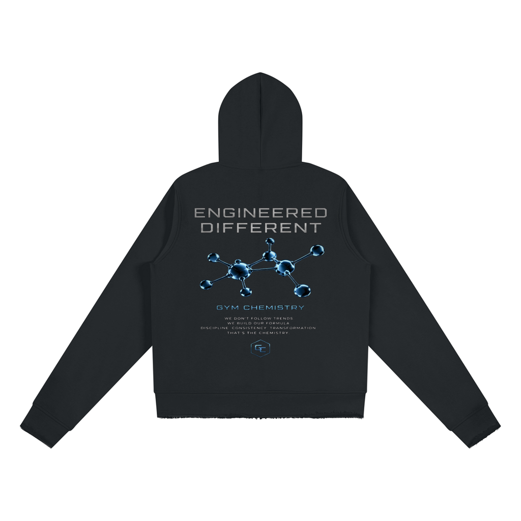 In The Trenches™ Raw Edge Full Zip Hoodie — Black