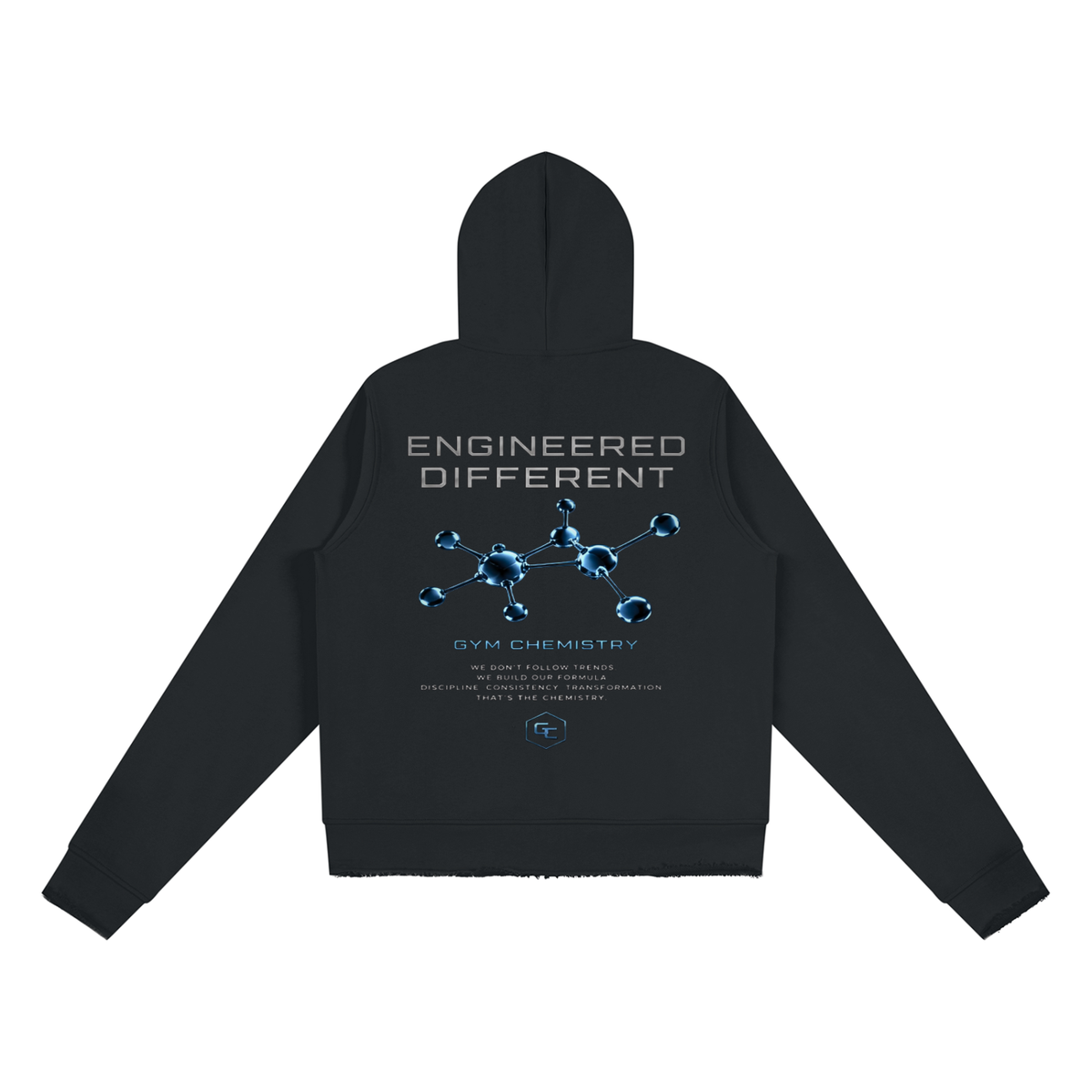 In The Trenches™ Raw Edge Full Zip Hoodie — Black