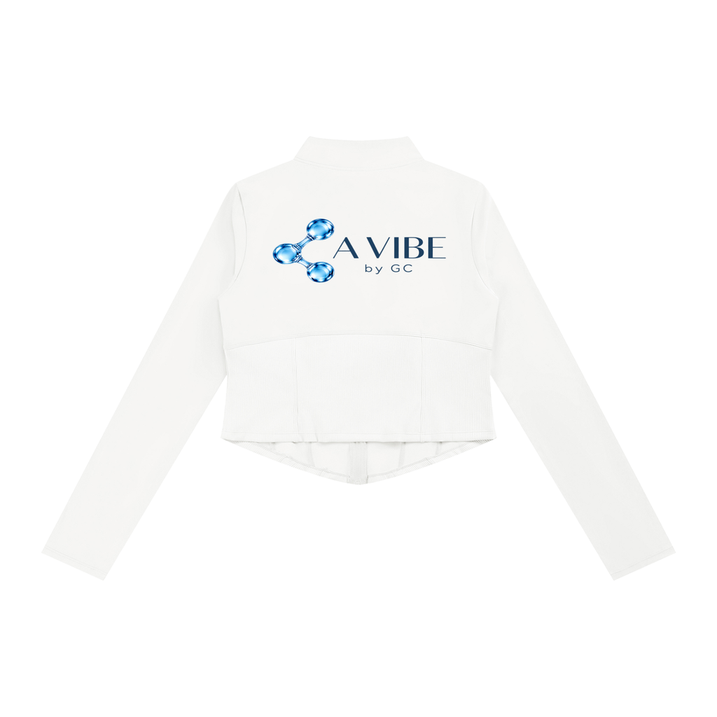 A Vibe™ Slim Fit Full-Zip Yoga Jacket — White