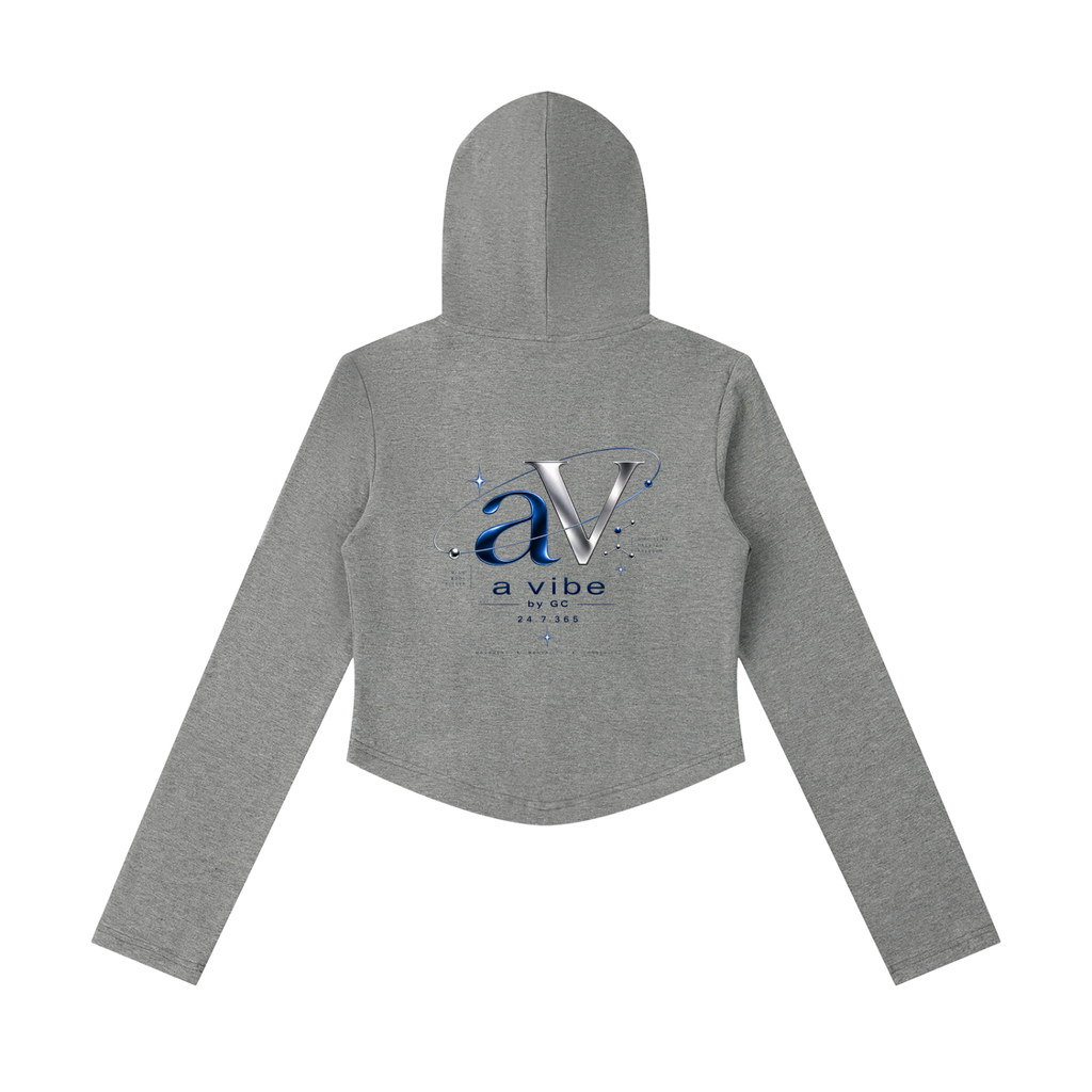 A Vibe™ cropped full-zip hoodie alternate product view