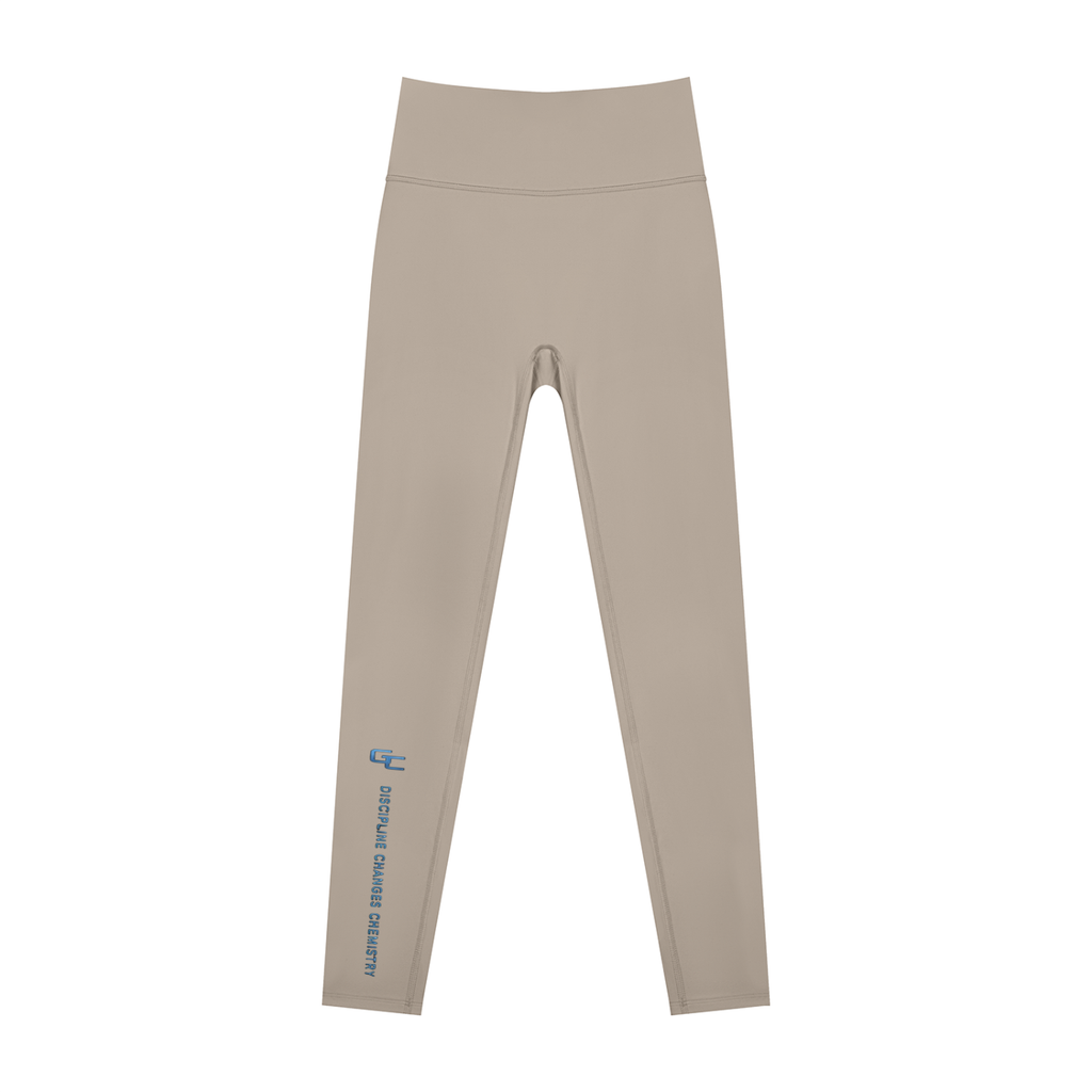 Women’s Lycra High Waisted Yoga Leggings , Khaki – Gym Chemistry apparel product photo