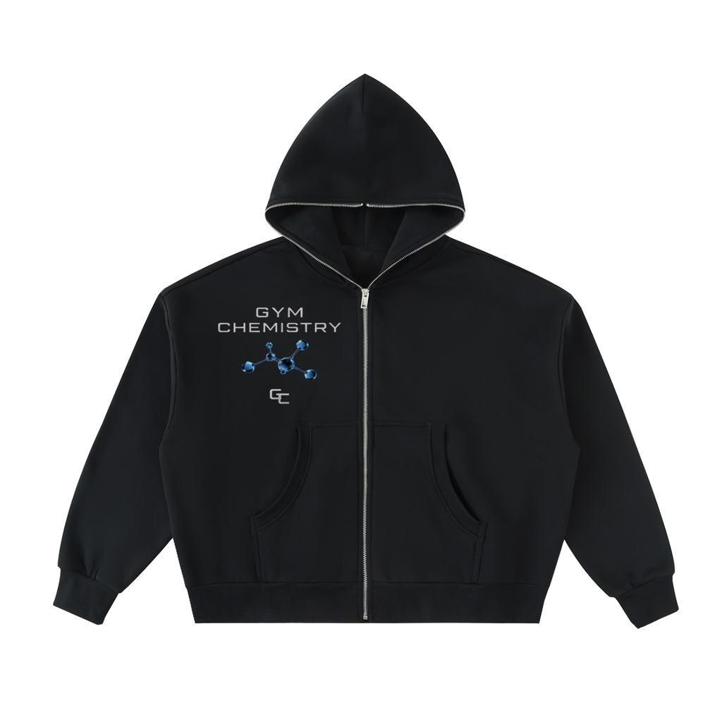 Gym Chemistry™ Molecular Signature Full-Zip Hoodie — Black | Gym Chemistry product photo