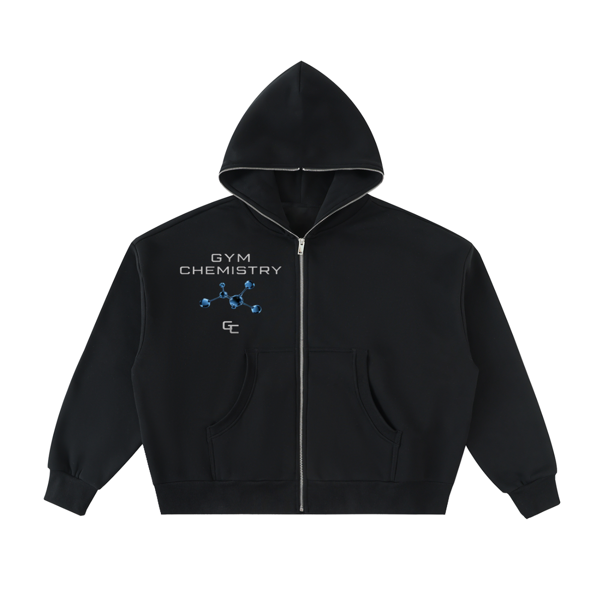 Gym Chemistry™ Molecular Signature Full-Zip Hoodie — Black | Gym Chemistry product photo
