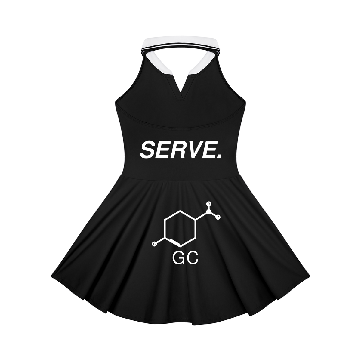 SERVE.™ | Collared Halter Court Dress — Black