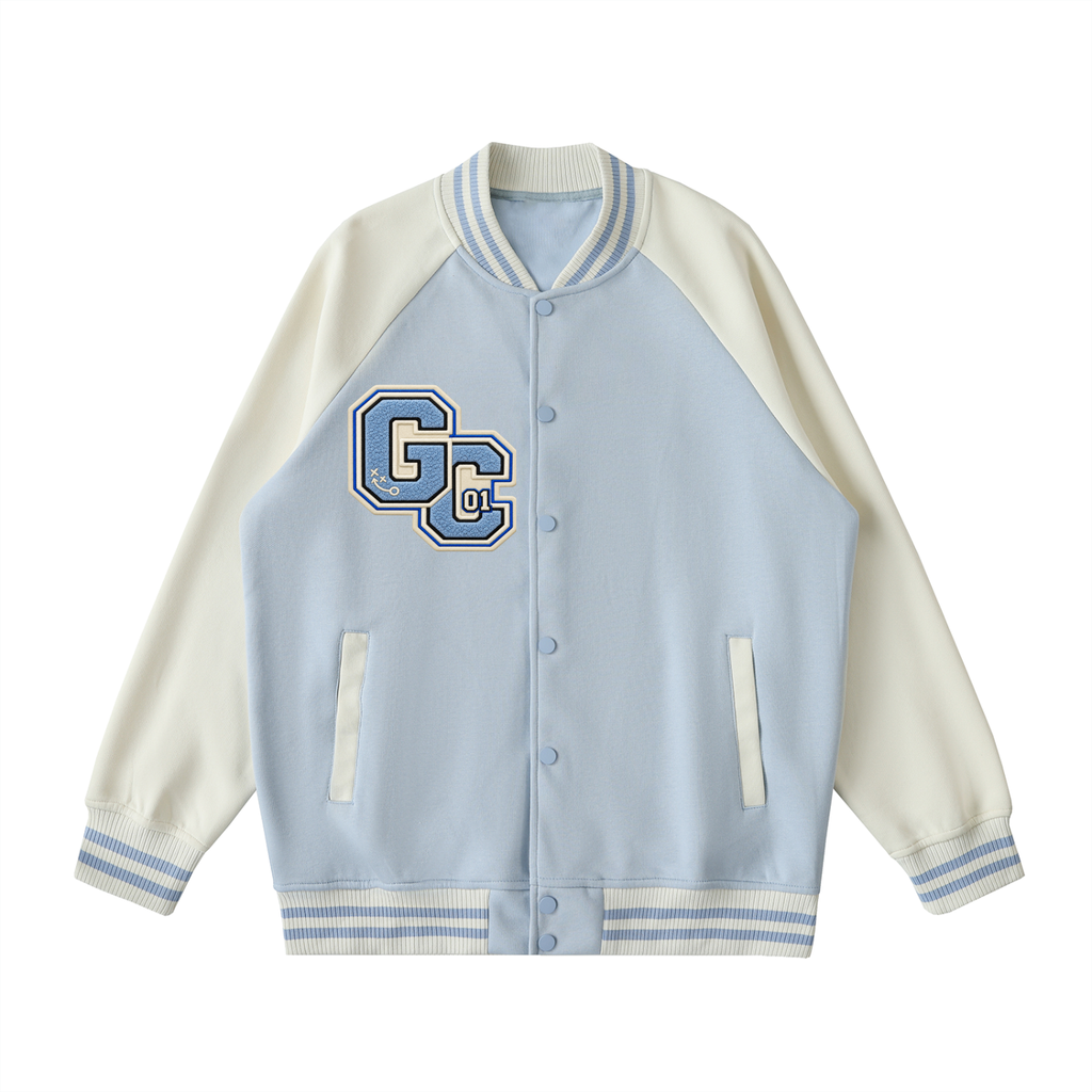 Two Tone Raglan Sleeve Varsity Jacket