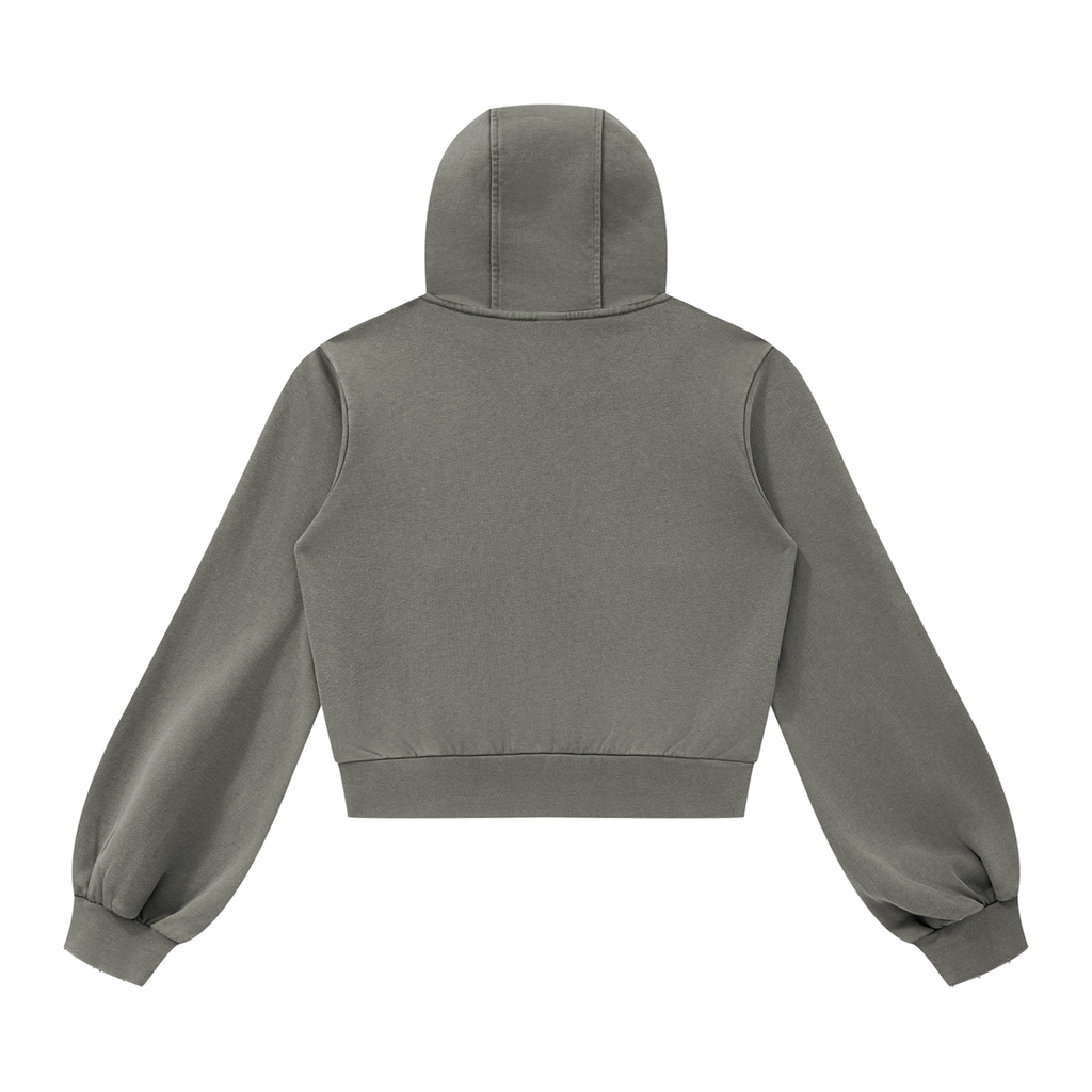 A Vibe™ Vintage Wash Full Zip Hoodie — Dark Gray