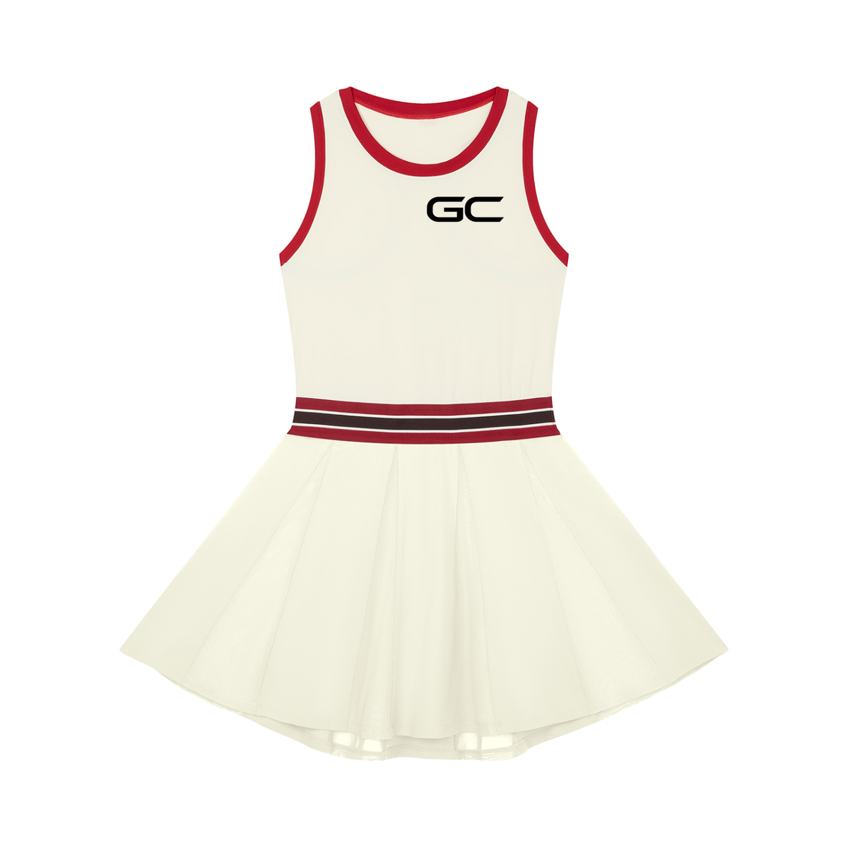 SERVE.™ — Colorblock A-Line Court Dress — Beige | Gym Chemistry product photo