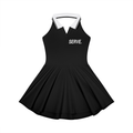 SERVE.™ — Collared Halter Court Dress — Black | Gym Chemistry product photo
