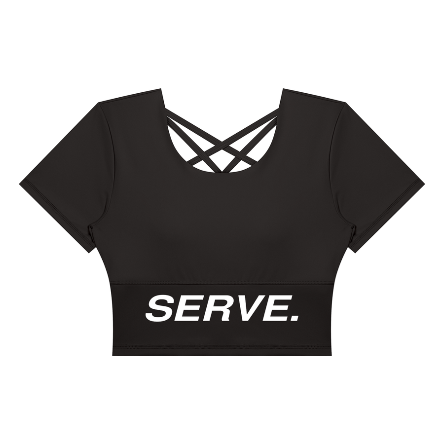 PRETTY PRESSURE™ | Motion Crop Training Tee — Black