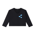 Women’s Raw Hem Long Sleeve T-Shirt , Black – Gym Chemistry apparel product photo