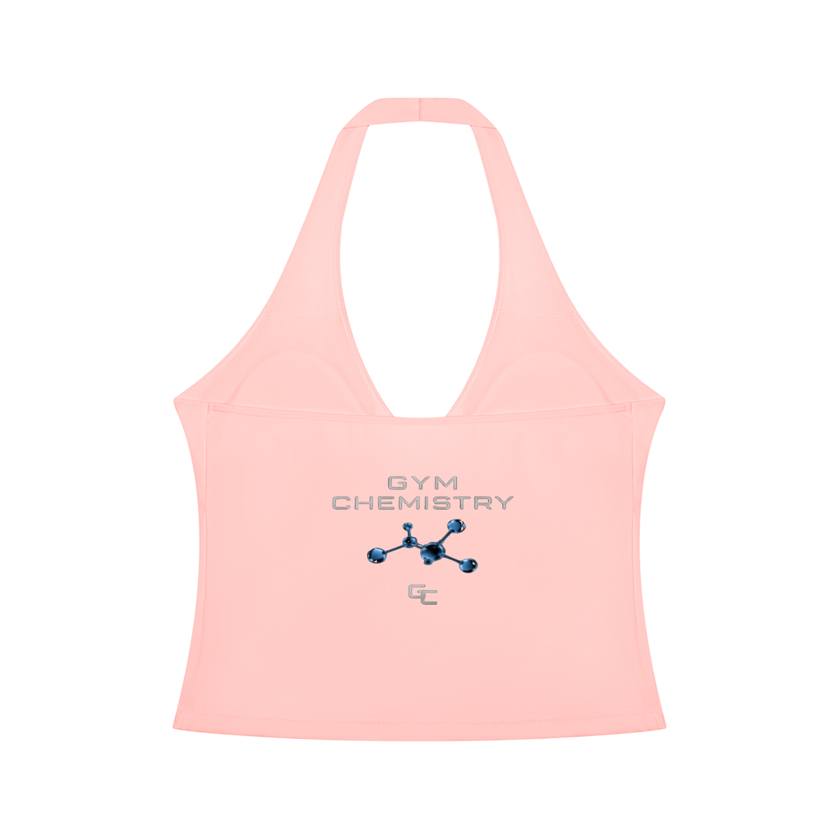 A Vibe™ Ruched Halter Yoga Tank Top — Pink