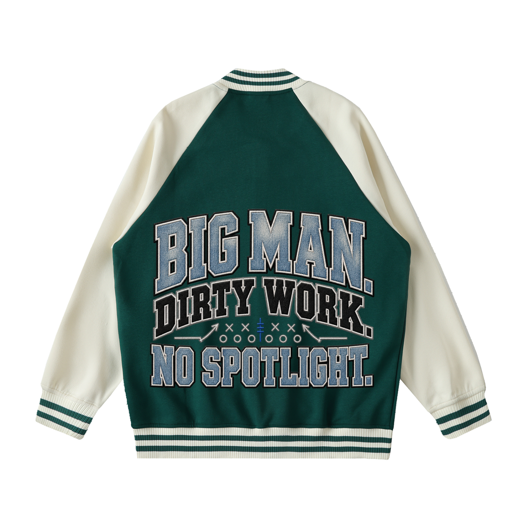 Two Tone Raglan Sleeve Varsity Jacket
