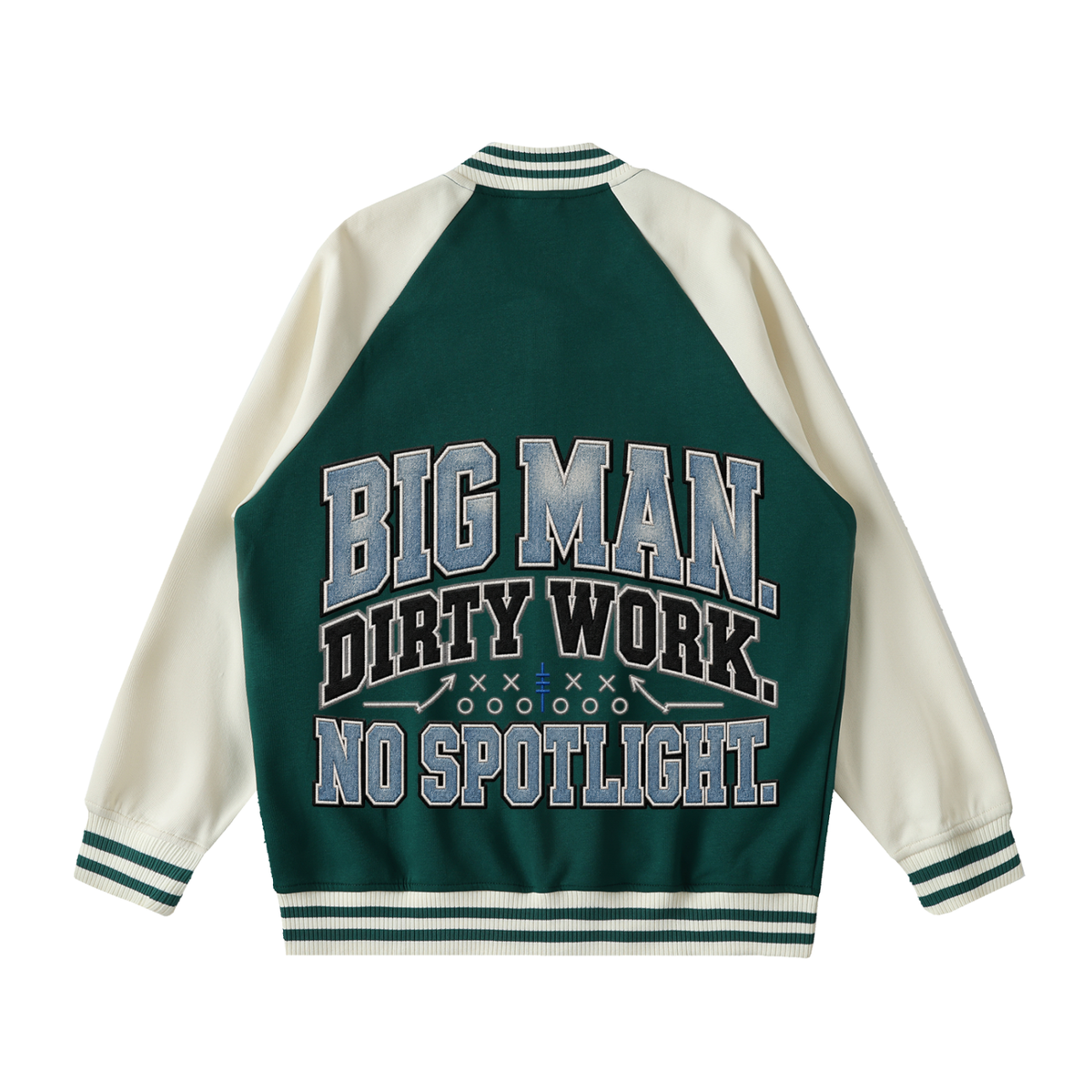 Two Tone Raglan Sleeve Varsity Jacket