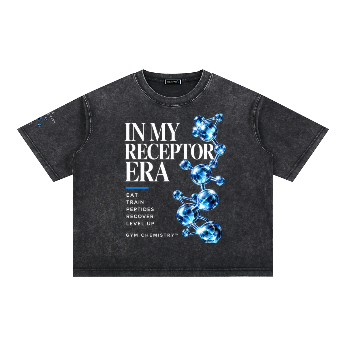 IN THE TRENCHES™ Mineral-Wash Boxy Tee — Black | Gym Chemistry product photo