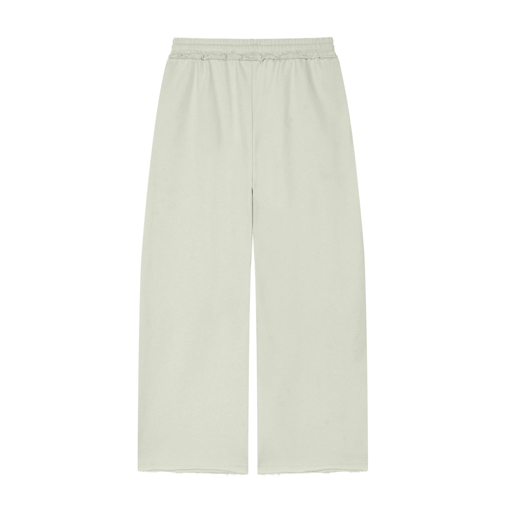 In The Trenches™ Raw-Edge Wide-Leg Sweats — White Gray