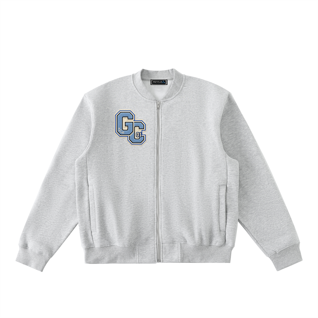 Essential Zip-Up Fleeced Varsity Jacket