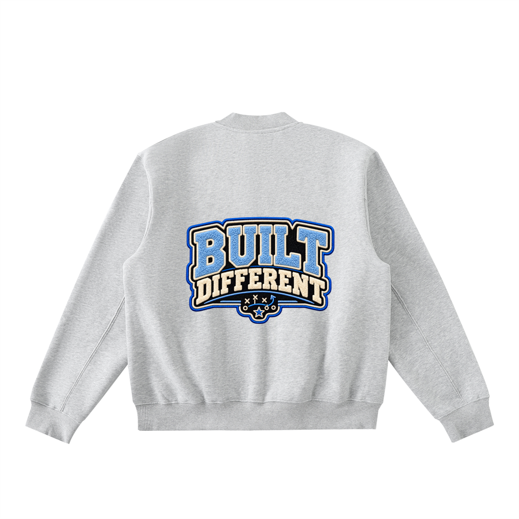 Essential Zip-Up Fleeced Varsity Jacket