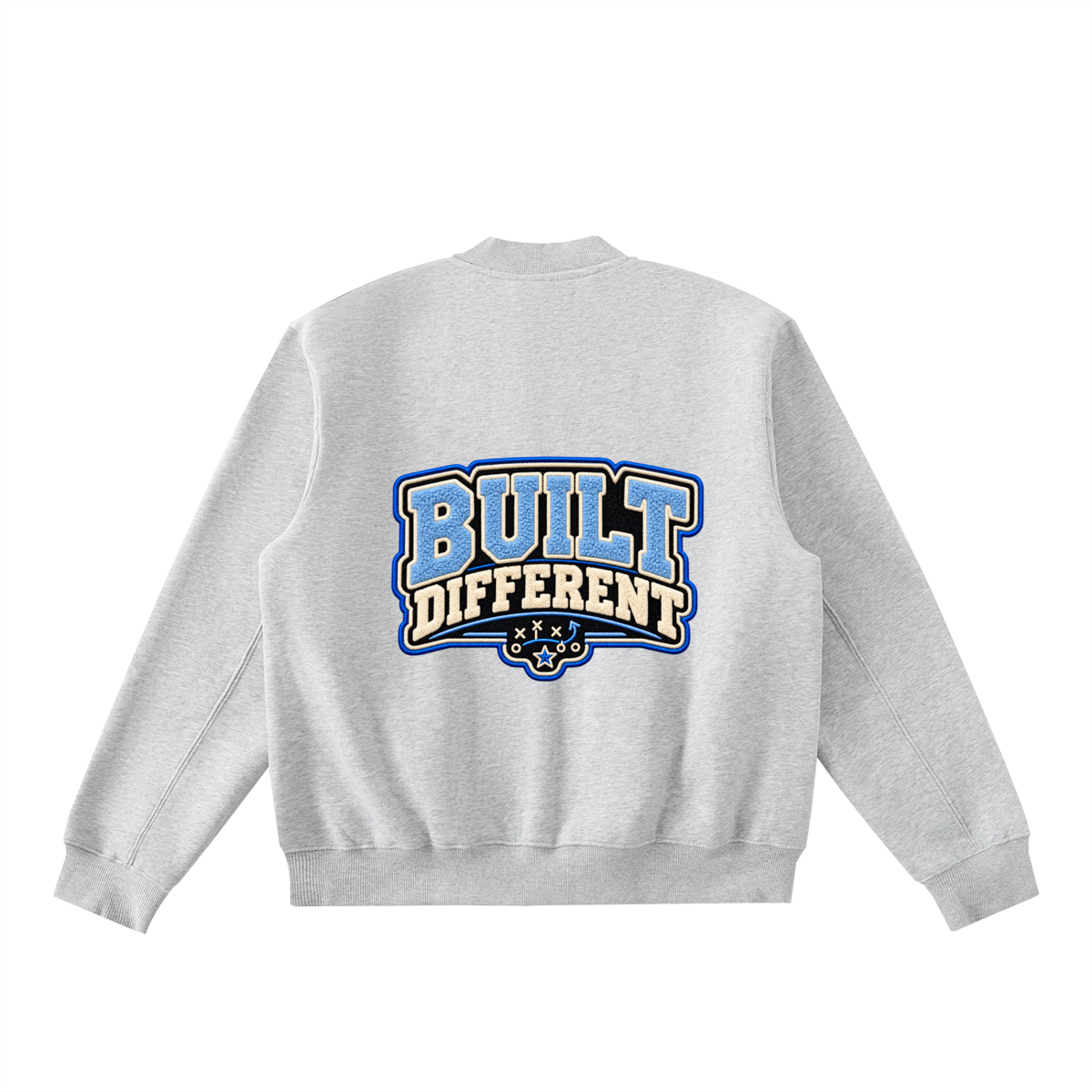 Essential Zip-Up Fleeced Varsity Jacket