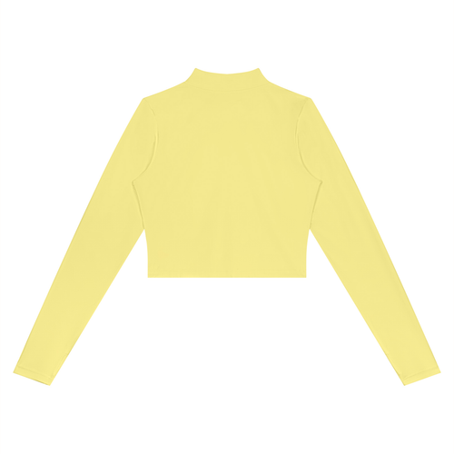 A Vibe™ Crop Yoga Sports Jacket — Yellow