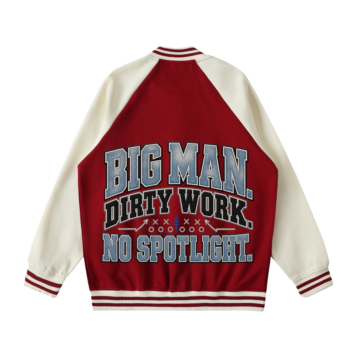 Two Tone Raglan Sleeve Varsity Jacket