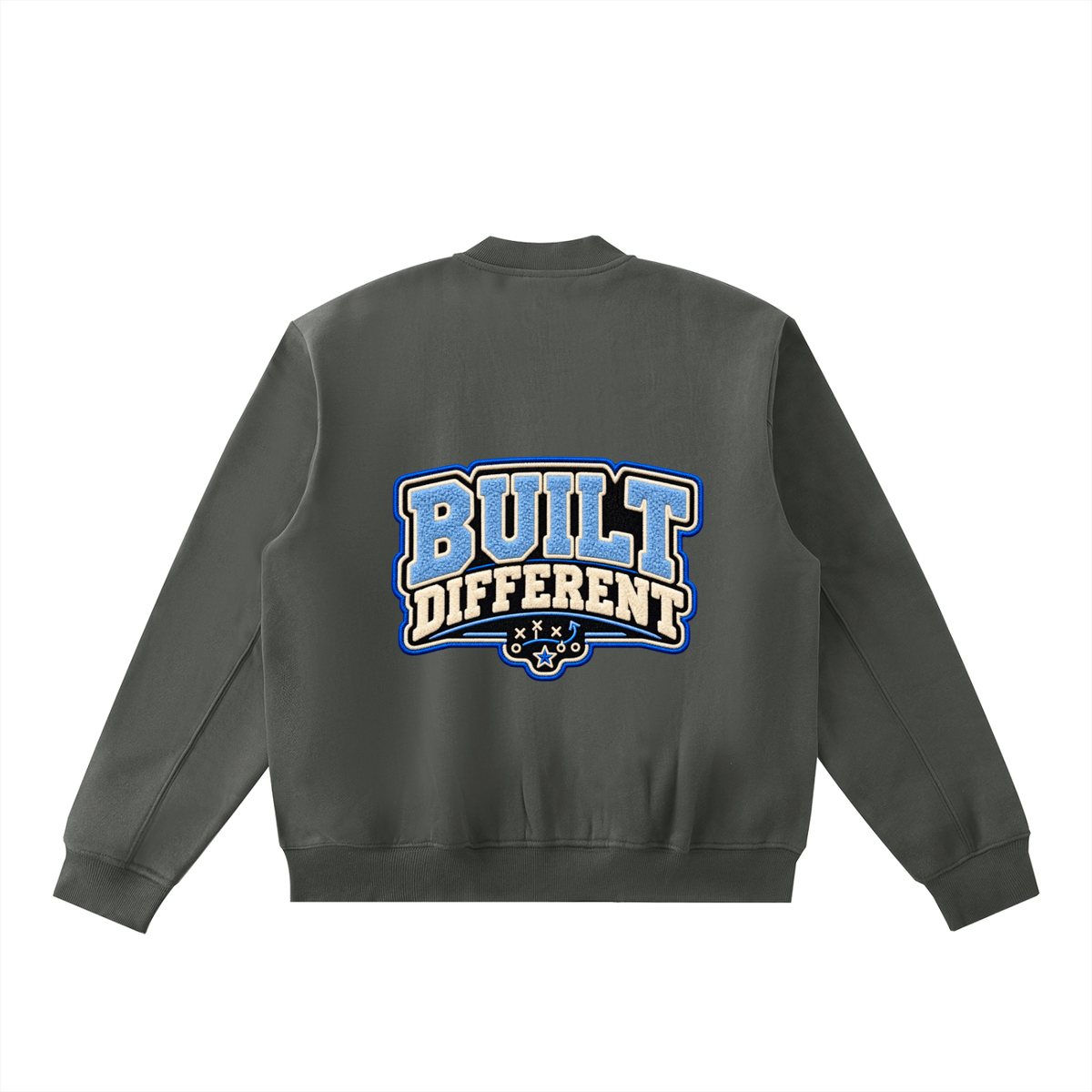Essential Zip-Up Fleeced Varsity Jacket