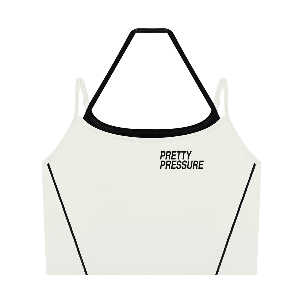 PRETTY PRESSURE™ — Layered Training Tank — White Gray with Black | Gym Chemistry product photo