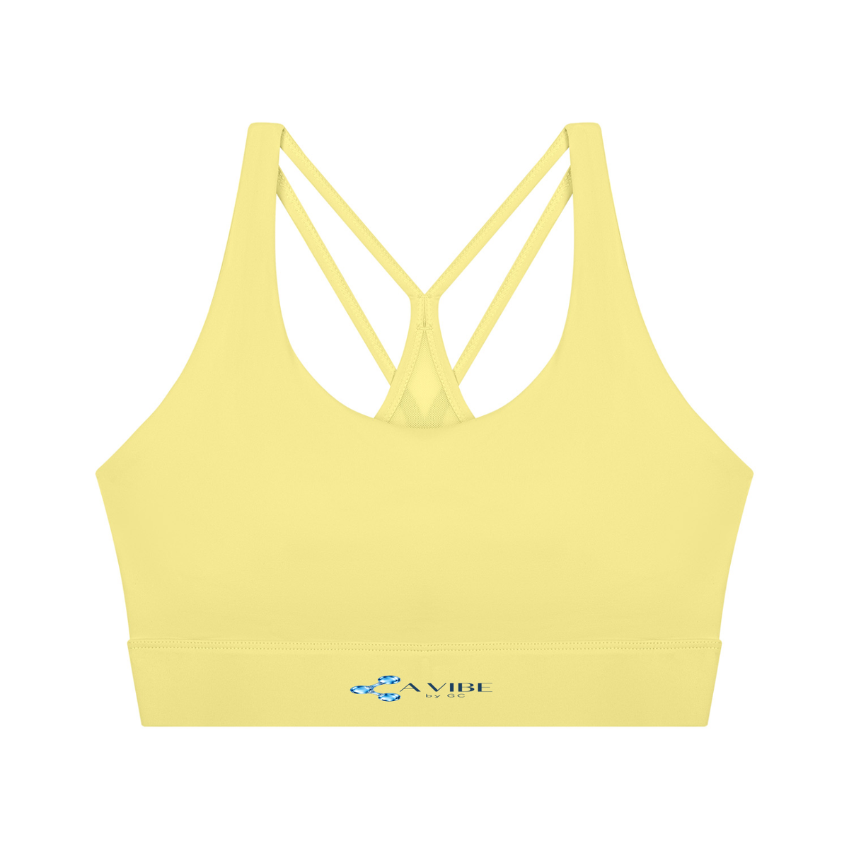 Women’s Cropped Yoga Sport Bra , Yellow – Gym Chemistry apparel product photo