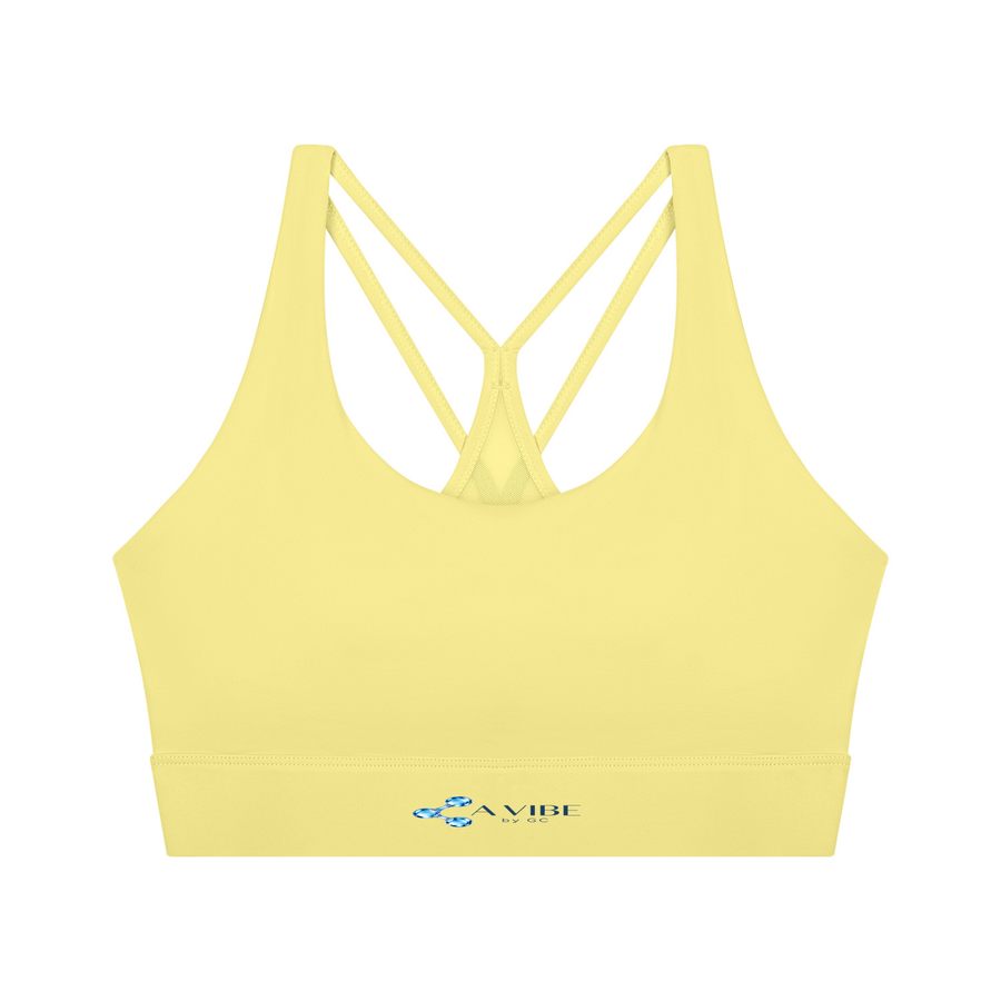 A Vibe™ Cropped Yoga Sport Bra — Yellow