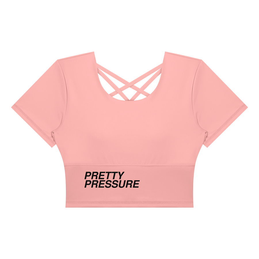 PRETTY PRESSURE™ | Soft Motion Crop Tee — Peach Blossom