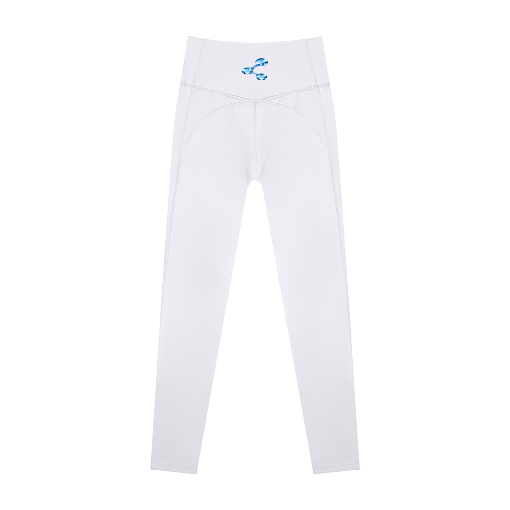 A Vibe™ Lycra High Waisted Yoga Leggings — White Gray