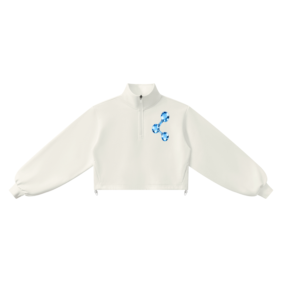 A Vibe™ Mock-Neck Quarter-Zip Sweatshirt — White