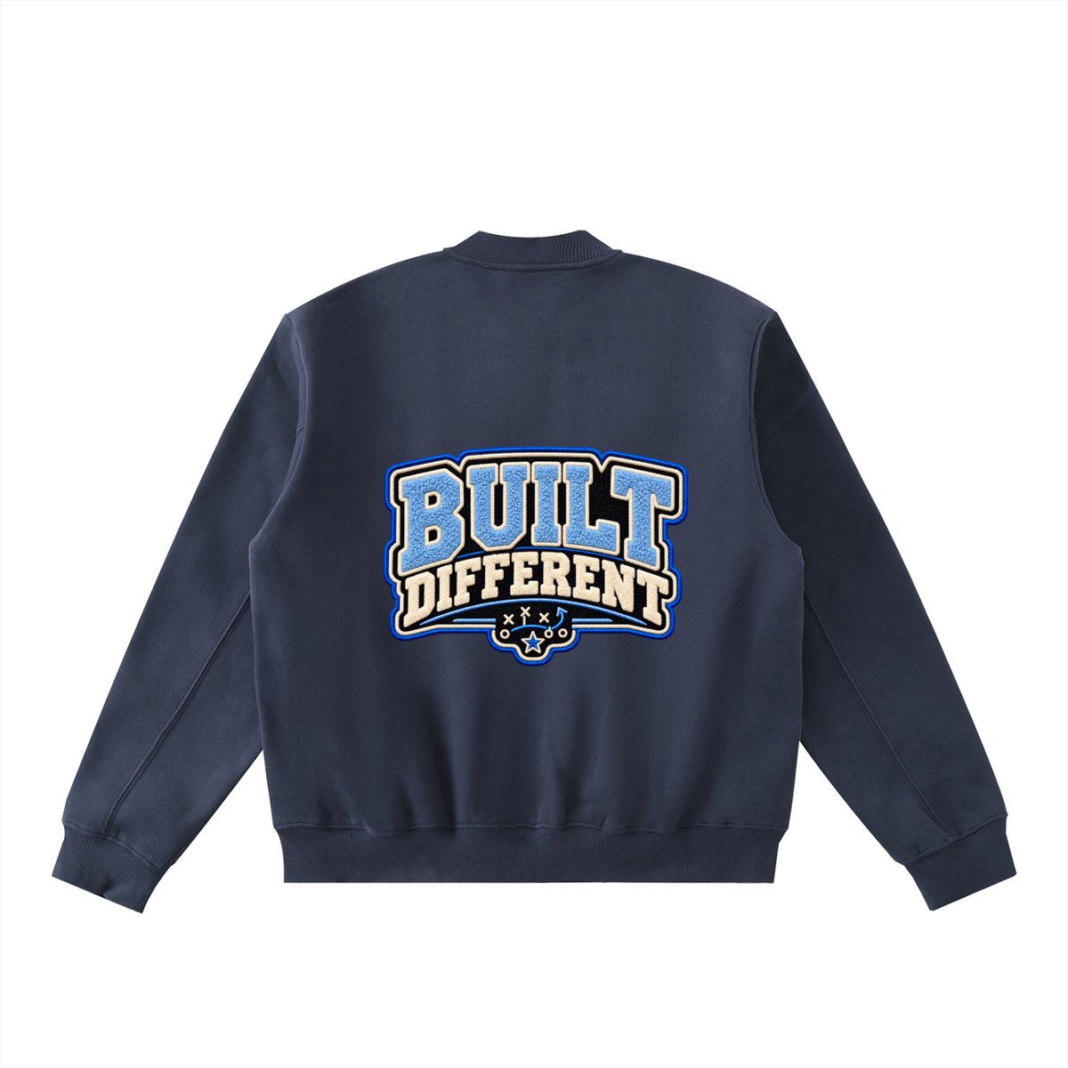 Essential Zip-Up Fleeced Varsity Jacket