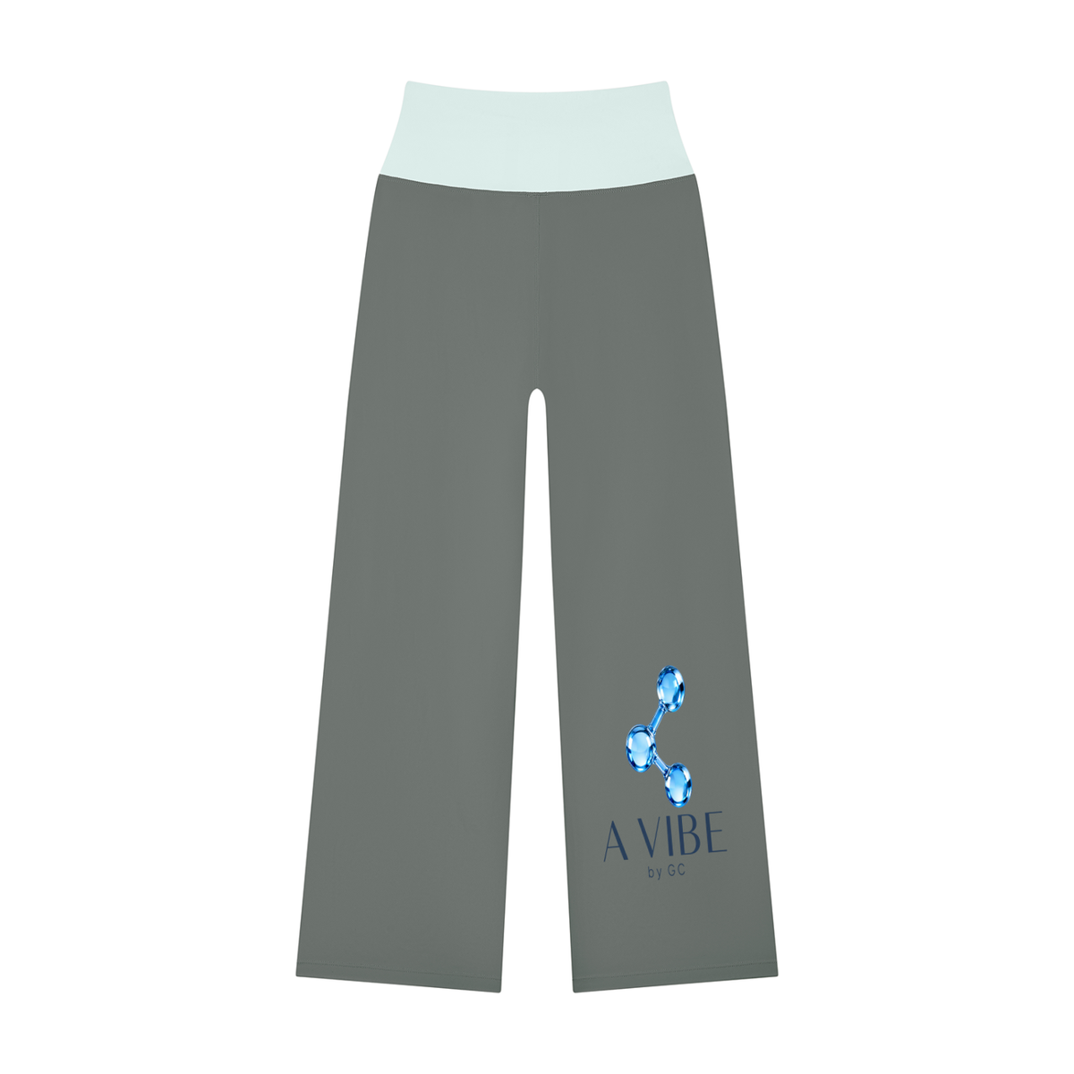 Form & Flow™ Colorblock High-Rise Pants — Dark Gray with Light Blue