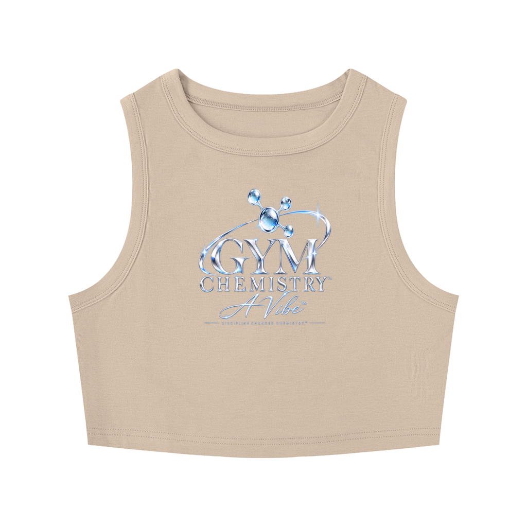 Gym Chemistry™ Core Reaction Crop Tank — Khaki — primary product view