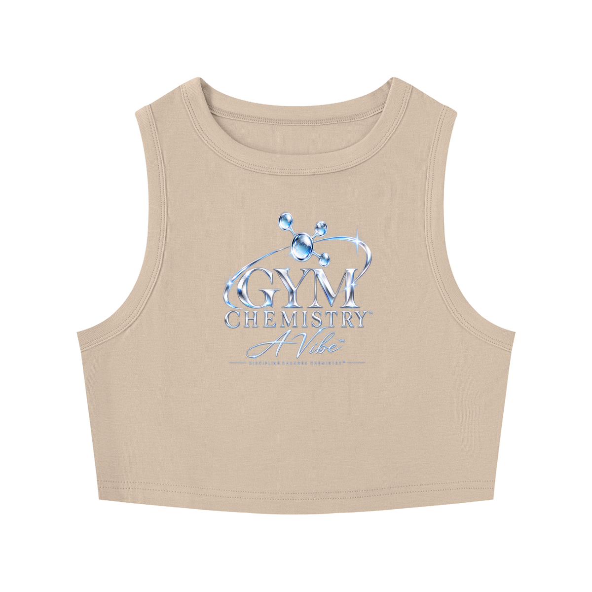 Gym Chemistry™ Core Reaction Crop Tank — Khaki — primary product view