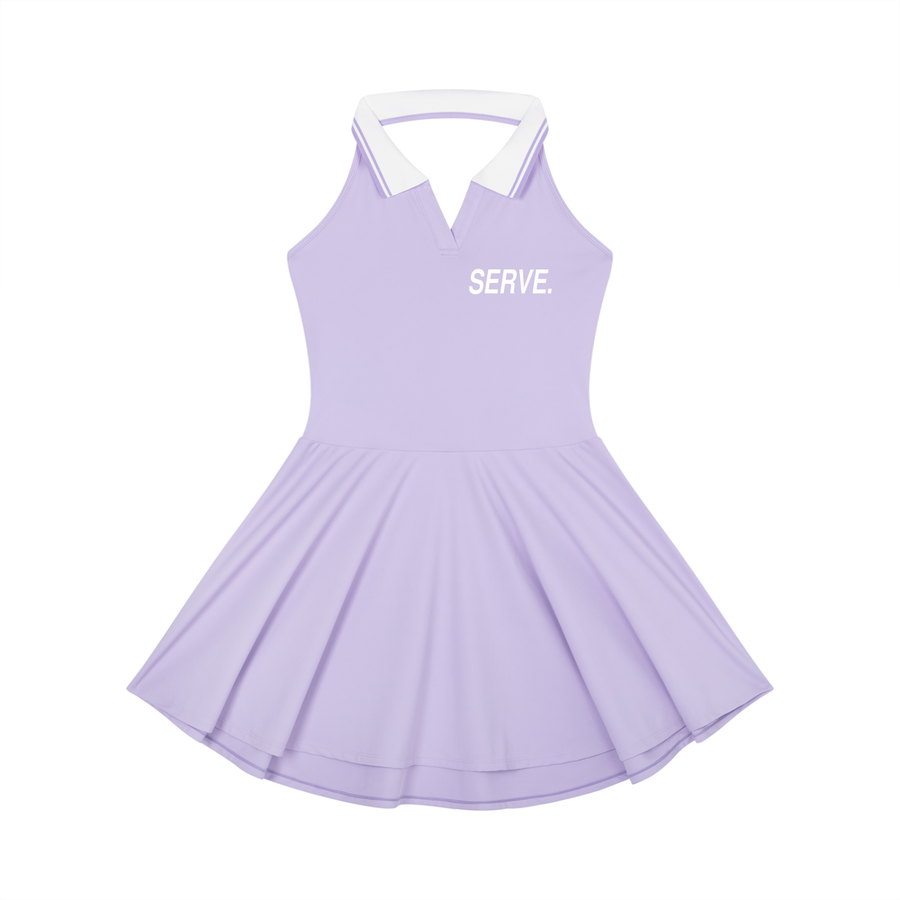 SERVE.™ | Collared Halter Court Dress — Purple