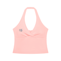 Women’s Ruched Halter Yoga Tank Top , Pink – Gym Chemistry apparel product photo