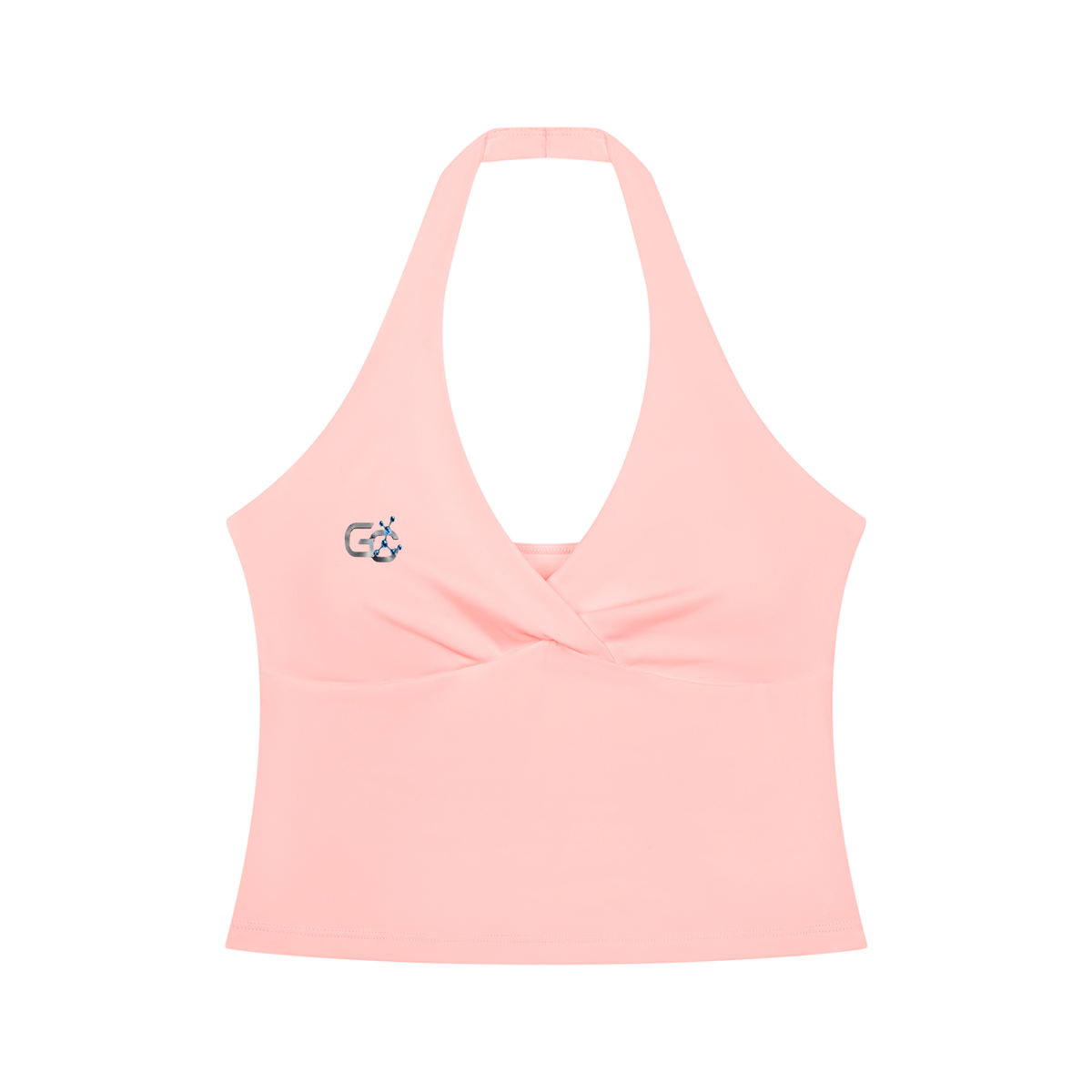 Women’s Ruched Halter Yoga Tank Top , Pink – Gym Chemistry apparel product photo
