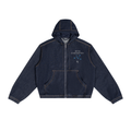 Men's Boxy Vintage Wash Hooded Denim Jacket – Gym Chemistry apparel product photo