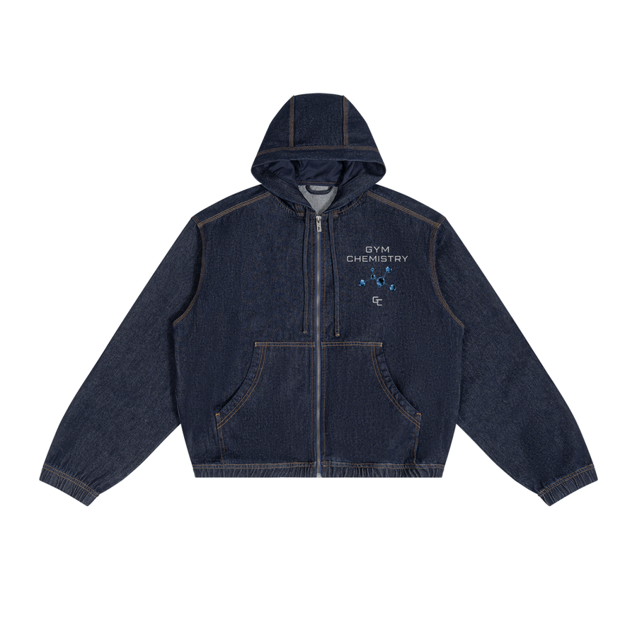 IN THE TRENCHES™ Vintage-Wash Boxy Zip Hoodie — Jeans Blue
