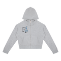 Women’s Crop Full Zip Hoodie , Flower Gray – Gym Chemistry apparel product photo