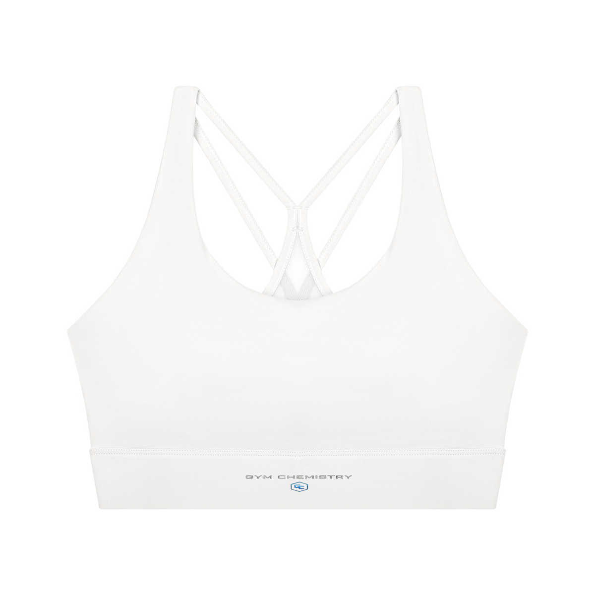 Women’s Cropped Yoga Sport Bra , White – Gym Chemistry apparel product photo