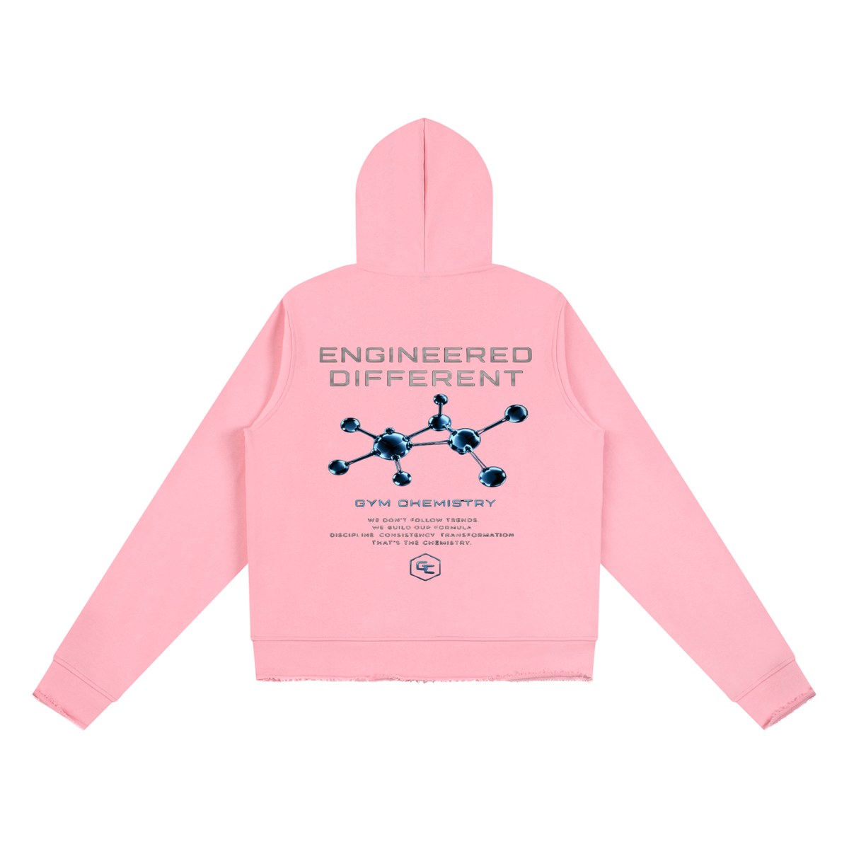 In The Trenches™ Raw Edge Full Zip Hoodie — Pink