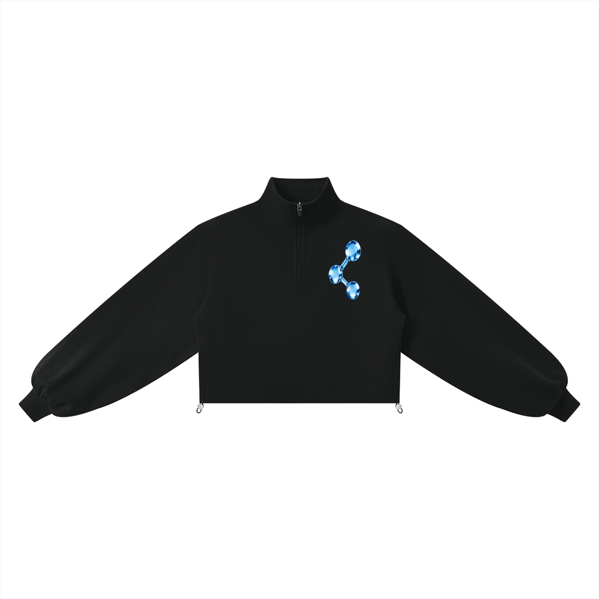 Women’s Mock-Neck Quarter-Zip Sweatshirt , Black – Gym Chemistry apparel product photo