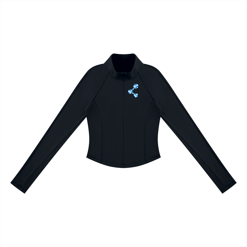 A Vibe™ Quarter-Zip Yoga Training Top — Black | Gym Chemistry product photo