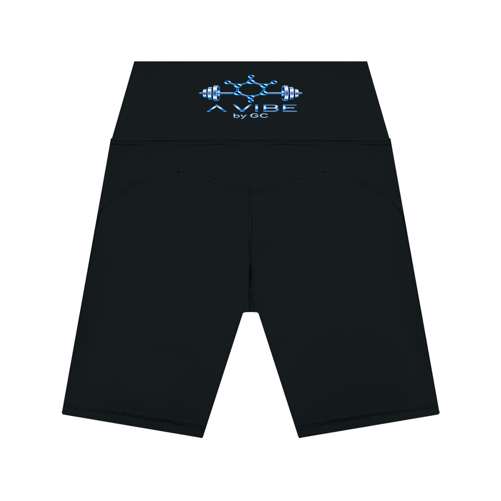 A Vibe™ Lycra High Waisted Yoga Shorts — Black