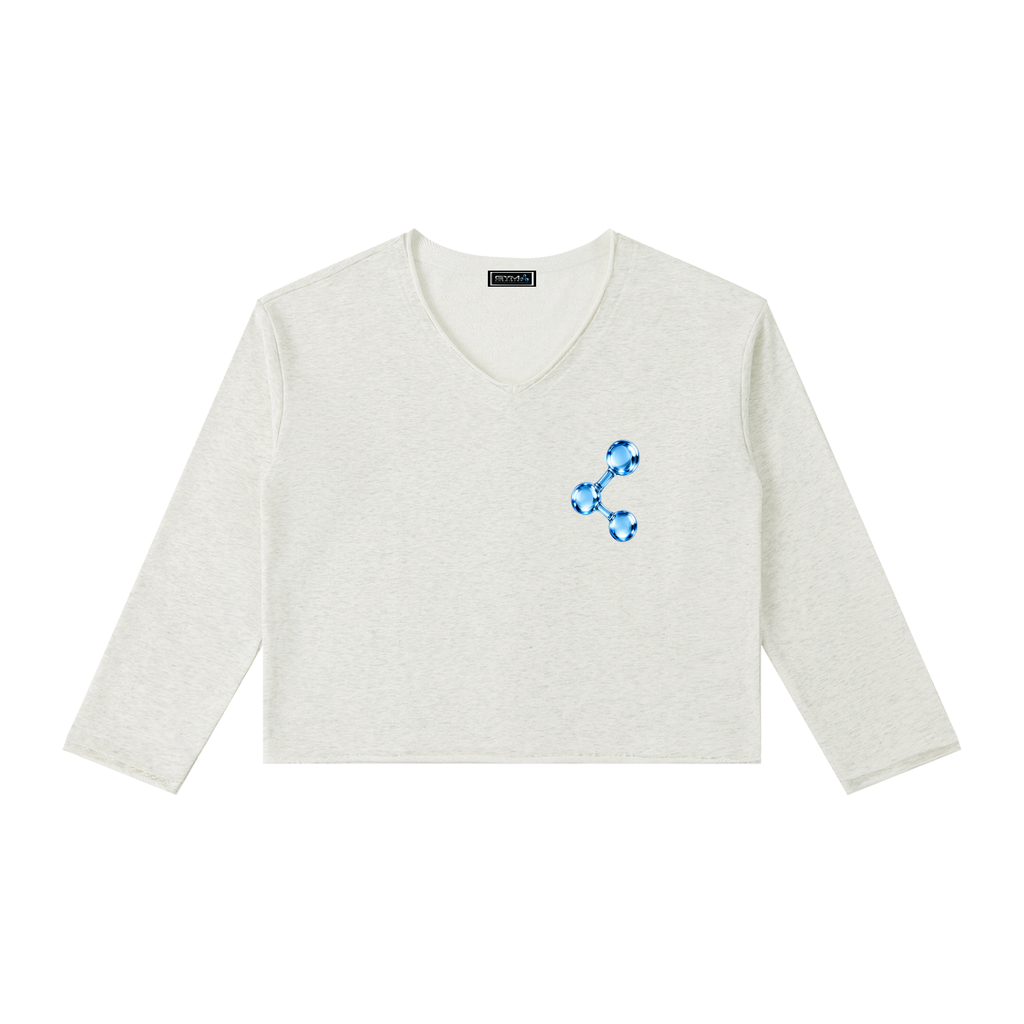 Women’s Raw Hem Long Sleeve T-Shirt , Oat Gray – Gym Chemistry apparel product photo