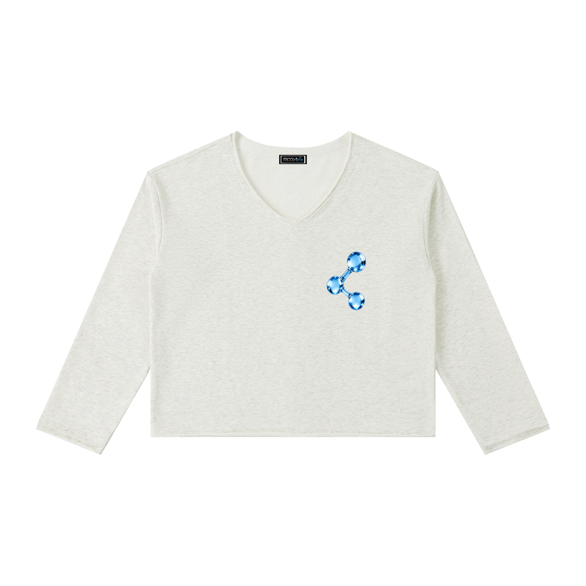 Women’s Raw Hem Long Sleeve T-Shirt , Oat Gray – Gym Chemistry apparel product photo