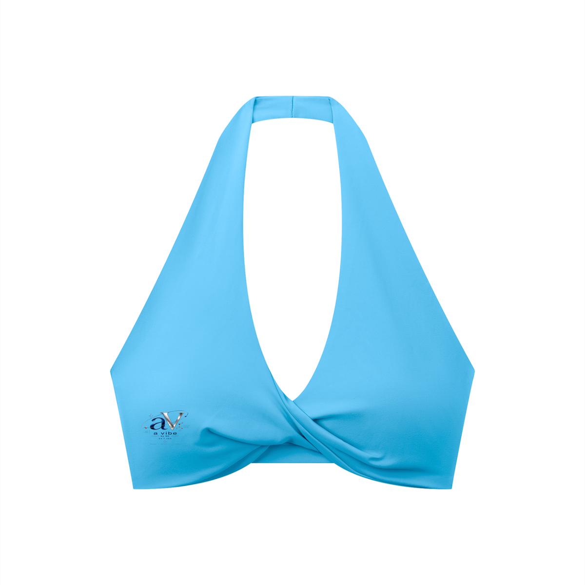 Gym Chemistry™ Catalyst Pleated Halter Bra — Blue — primary product view